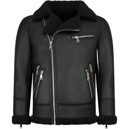 Imitatie Bontjas Heren - Lammy Coat - Zwart
