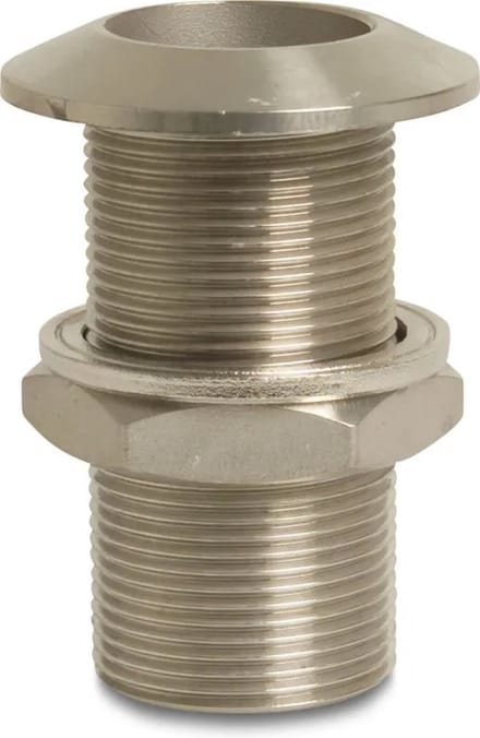 Mega Doorvoer RVS 316 1 1/2" buitendraad gepolijst type vertex 25°