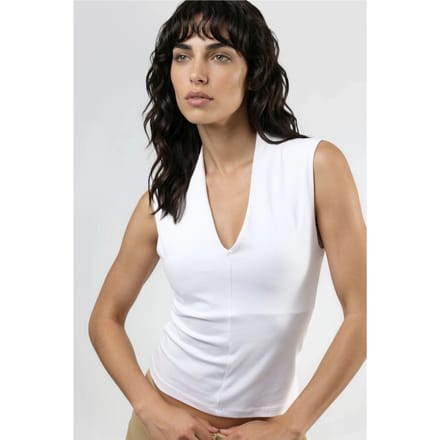 V-hals Mouwloze Drapé Blouse