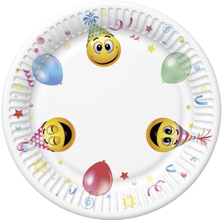 Daisy - Papieren bordjes 18 cm - Smile icons and balloons