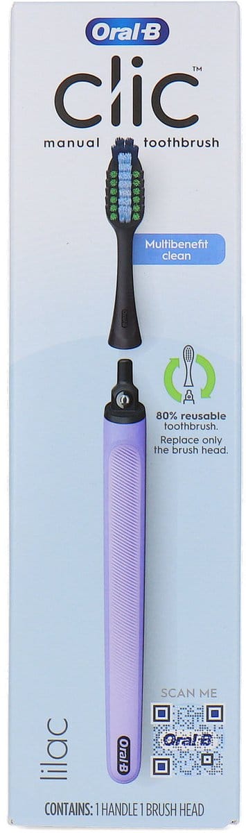 Oral-B CLIC Reusable Toothbrush - Paars