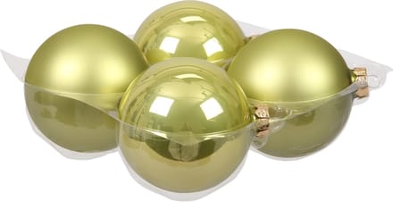 Othmar Decorations grote kerstballen - 4x st - oasis/pistache groen - 10 cm - glas