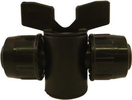 PE Easy Vlinderkraan - 2x 25mm PE - kleur zwart - PE koppeling - Irritec made in Italy
