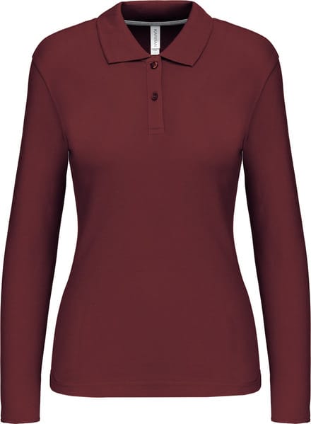 Kariban Damespolo lange mouwen K244 - Wine - M