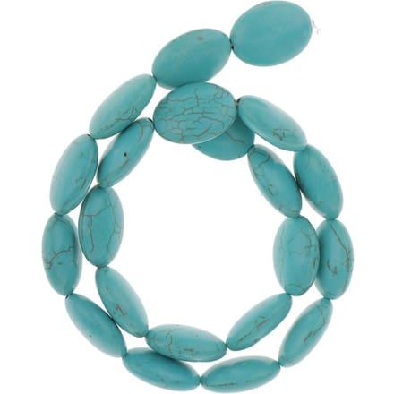 Turquoise platte ovale edelsteen losse stenen kralen 15,7 inch blue