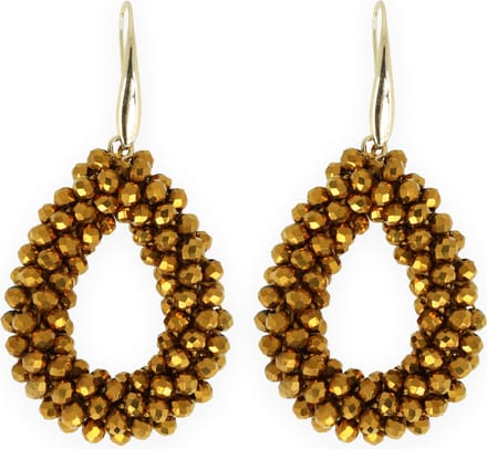 Lajetti - Druppel Oorbel Goudkleurig Dames - Beads Earring Gala