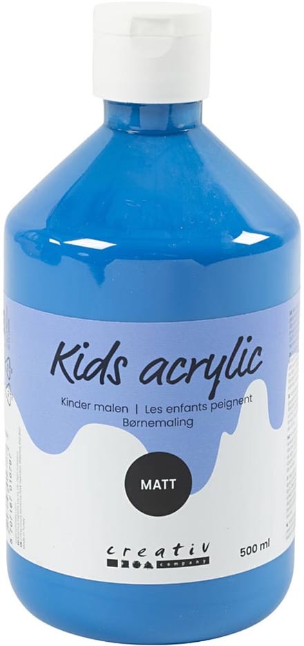 Acrylverf Mat, primair blauw, 500 ml/ 1 fles