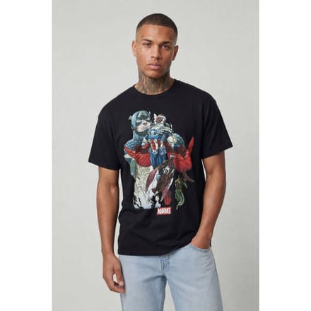 Oversized T-shirt Met Marvel Licentie Print | Black | Size Medium