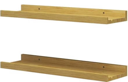Vicco Linus Wandplank – 50 x 4 cm Set van 2 Natuurlijk hout