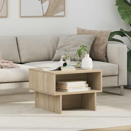 vidaXL - Salontafel - Sonoma - Eik - 48 - x - 46 - x - 35 - cm - Bewerkt - hout