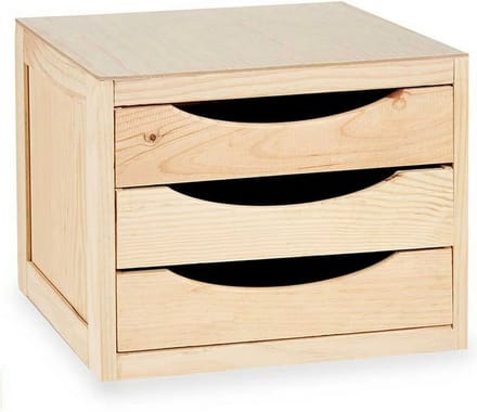 Kipit - Kantoor organiser ladeblok hout 39 x 30 x 29 cm - 3x lades
