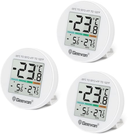 Digitale Koelkastthermometer - Waterdicht IP65 - Schakelbaar Tussen Celsius en Fahrenheit - Maximale en Minimale Temperatuurweergave