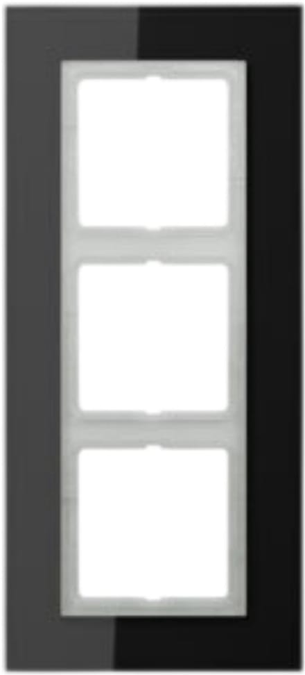 JUNG LS-plus afdekraam 3-voudig glas zwart (LSP983GLSW)
