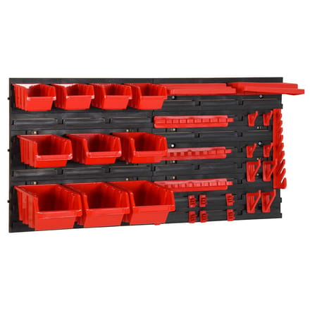 vidaXL - 35-delige - Sorteersysteemset - 77x39 - cm - polypropeen - rood - en - zwart
