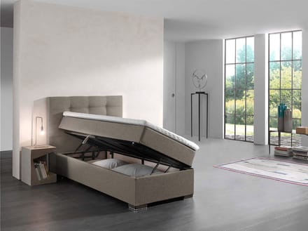 BOXSPRING BED MALAGA TAUPE 90X200 CM COMPLEET BOXSPRING MET TOPPER zetelsenbedden