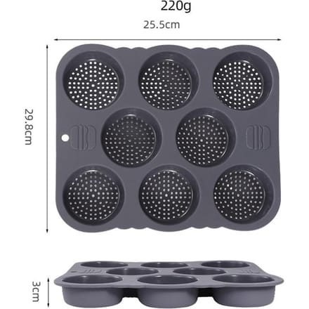 Moule en silicone de qualité alimentaire, résistant aux hautes températures, pour pain, hamburger, ménage black