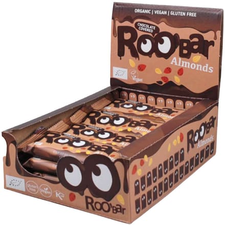 Roo'Bar | Chocolate Covered | Almond Bar | 16 stuks | 16 x 30 gram