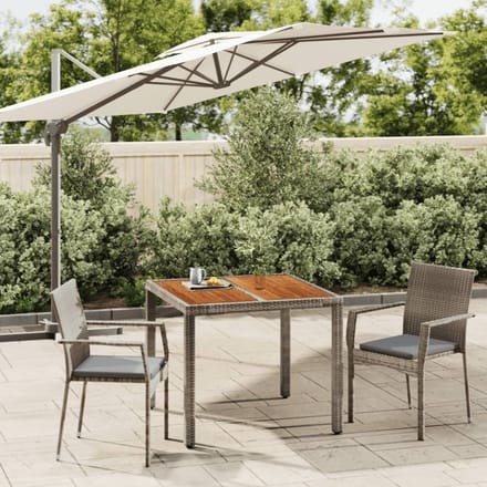 vidaXL - 3-delige - Tuinset - met - kussens - poly - rattan - grijs