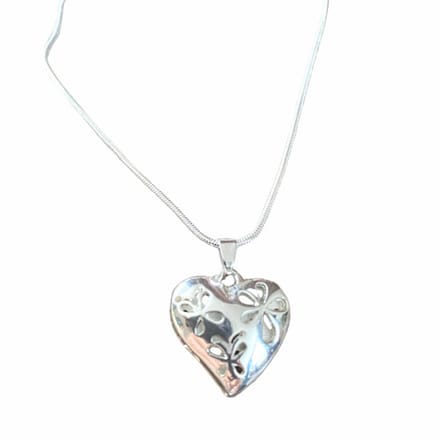 Ketting-Zilver-Hart-open gewerkt- Charme Bijoux