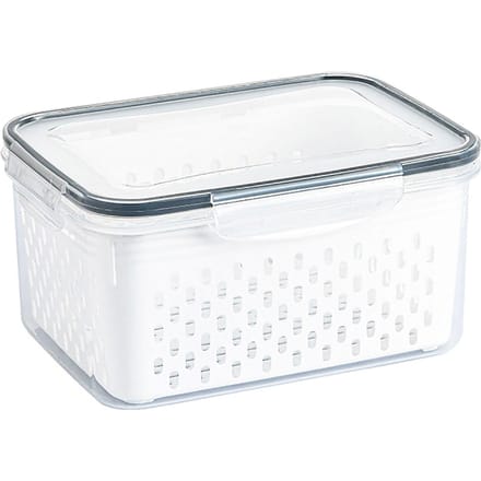 Afdruipopbergmand Doos Transparante Fruit Groente Opbergcontainer voor Keukenbenodigdheden 3300ML white