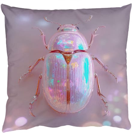 Sierkussens - Kussentjes Woonkamer - 60x60 cm - Kever - Metallic - Lichteffect - Roze
