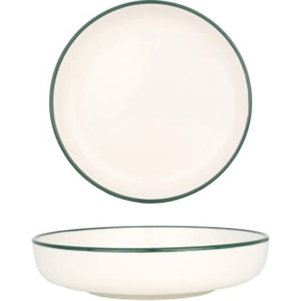 Rinart Diepbord - Green Edge - Porselein - 17 cm (410cc) - set van 6