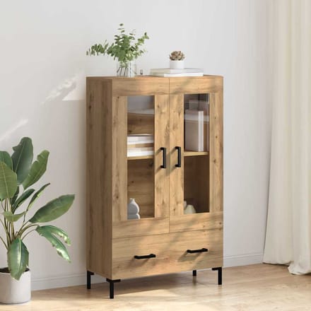 vidaXL - Highboard - Artisan - Eiken - 69,5 - x - 31 - x - 115 - cm - Bewerkt - hout