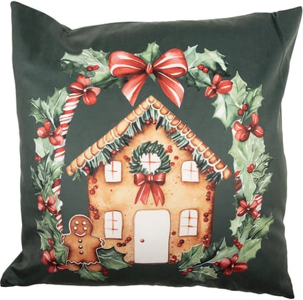 Clayre & Eef Kussenhoes 45x45 cm Groen Polyester Kerst