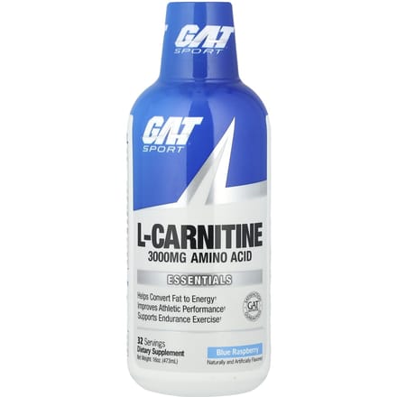GAT, L-carnitine liquide, framboise bleue, 3000 mg, 473 ml (16 onces)