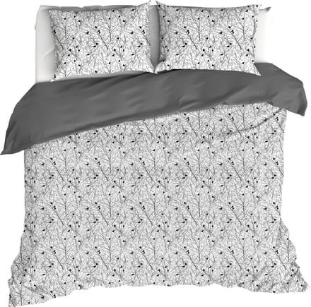 De Witte Lietaer Dekbedovertrek Charlie, Black - 200 x 200/220 - Katoen Percal