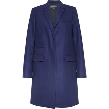 French Connection Ft Platfm Felt Smart Coat Utility Blue Größe: 8 | Einreihige Mäntel Outlet | Damen | Blau