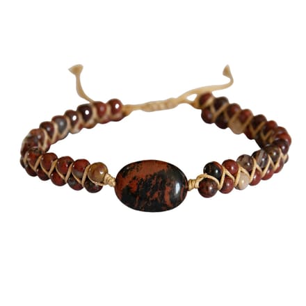 Marama - armband Jaspis Donkerrood - verstelbaar - vegan - edelsteen