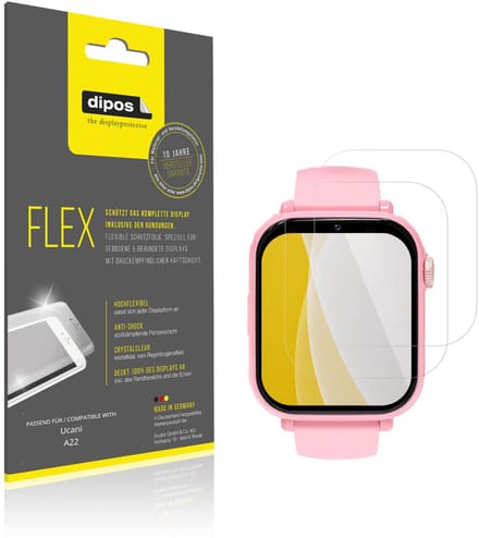 dipos – 2x Beschermfolie geschikt voor Ucani A22 | 3D Full Cover Screenprotector | 100% Passend