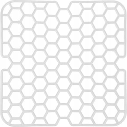Zacht vierkant gootsteenrooster crème 28,5 cm