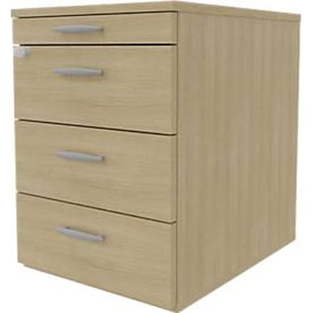 Verrijdbare lade ARLON OFFICE, B 420 x D 560 x H 585 mm, eiken decor
