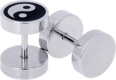 Heren oorbellen Fake Ear Plug Yin Yang