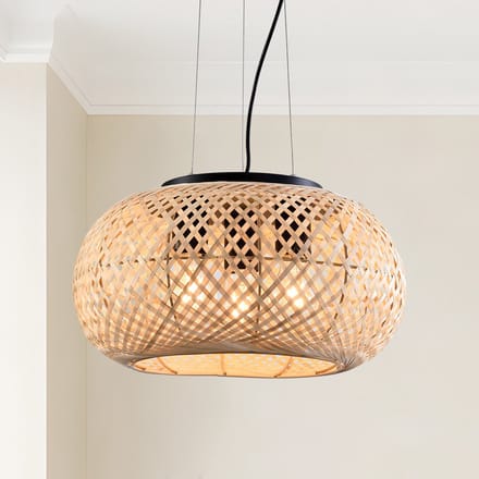 LumenXL Bamboe hanglamp, 3-lichts - Cerise