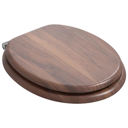 Abattant de toilette à fermeture douce Marron 44 x 38 cm Panneau MDF