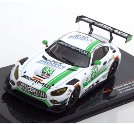 Mercedes-Benz AMG GT3 #33 (Wit) (10 cm) 1/43 IXO Models - Schaalmodel - Miniatuurauto - Modelauto