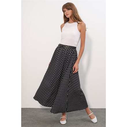 Hoge Taille Polka Dot Maxi Rok