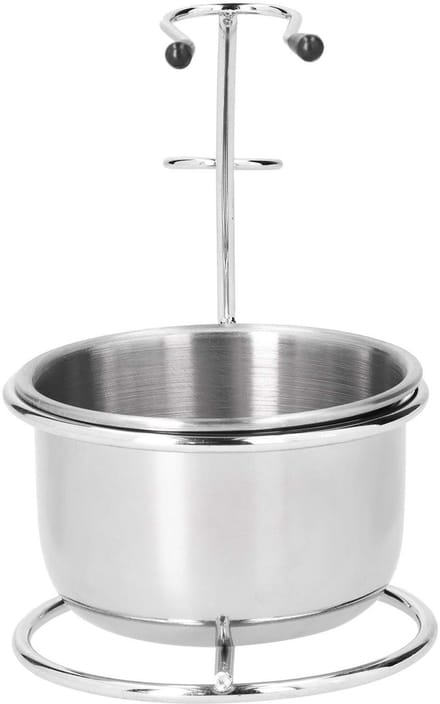 Dailygoods- Scheermes 2-in-1 - Scheermes houder - Scheerkwast standaard - Schuimkom - Roestvrij staal - Draagbaar en multifunctioneel - Scheerset