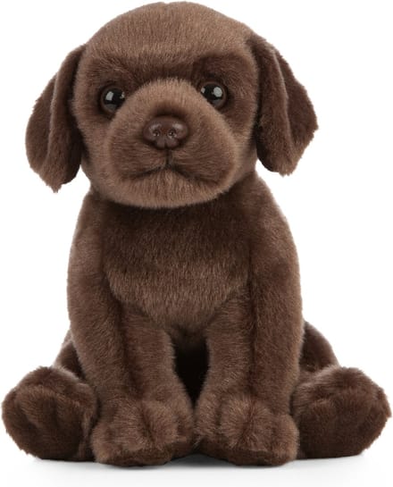 Living Nature -Pluche Labrador - bruin - 16 cm - hond/honden - knuffel - speelgoed