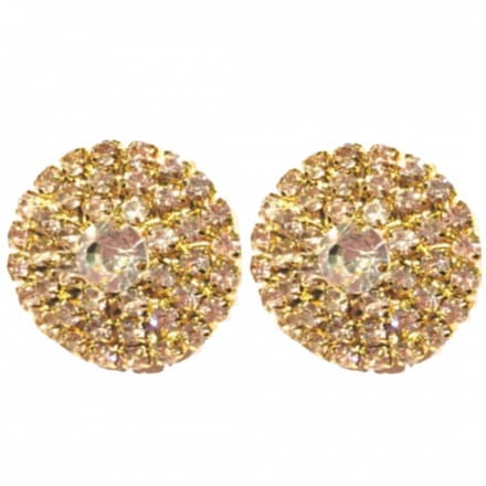 Clip oorbellen -goudkleurig -strass- 2.3 cm-charme bijoux