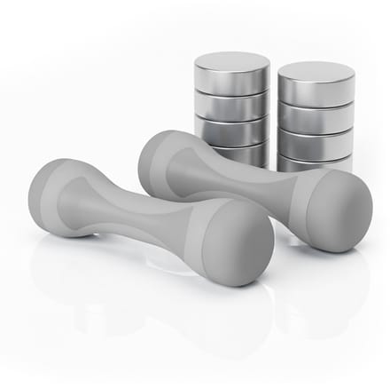 Dumbbells verstelbaar - set van 2 - 1, 1,5, 2 kg - grijs