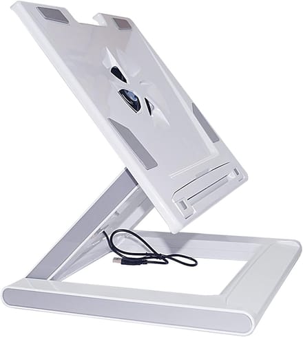 Projectorstandaard - Projectorbeugel Vloer - Thuisbioscoop Opzetten - Opvouwbaar Ontwerp - 31x30 cm Plank - Wit
