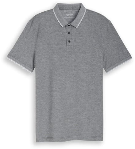 Tom Tailor Denim - Piqué poloshirt van katoen - Maat M - black white two tone