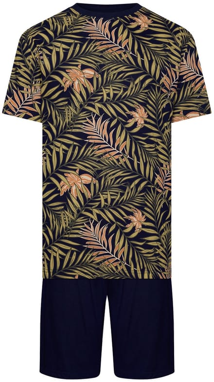Pastunette Shortama Tropical - Katoen - Blauw - Print - Maat XL