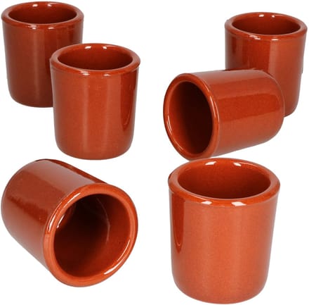 Set van 6 schnaps mokken 50ml klei - 12970