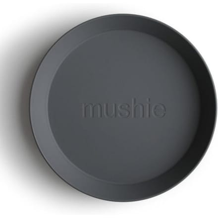 Mushie - Kinderservies Set 2 Borden Rond - Borden - Smoke