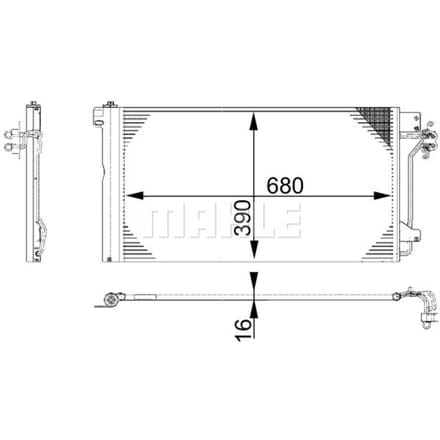 Condensator, airconditioning MAHLE AC 672 000S